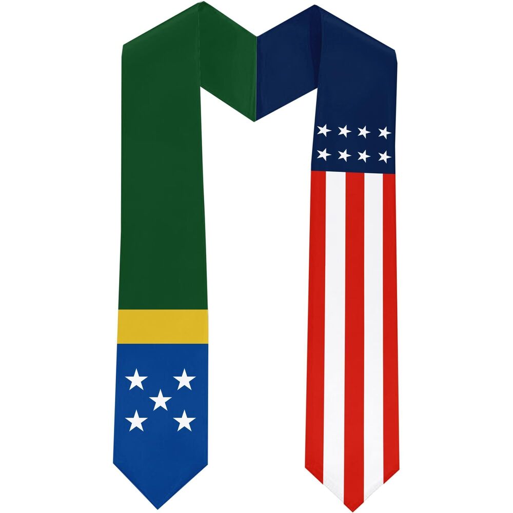 5867 Solomon Islands Flag International Students Graduation Sash Stole
